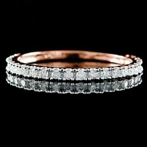 0.4CT Simulated Diamond Wedding Band Ring 14K Rose Gold Plated Round Cut 1.7mm - £43.87 GBP