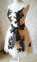 Elegant Ivory LACE Embroidery Knee Length Formal Dress Bridesmaid Dress Plus image 4