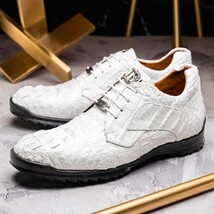 Kratos Genuine caiman Crocodile Fashion Sneaker White image 7