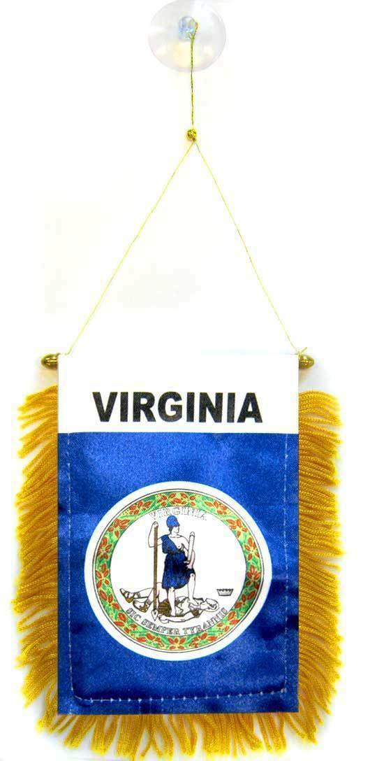 State of Virginia Mini Flag 4&quot;x6&quot; Window Banner w/suction cup - $2.88