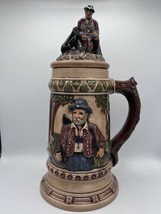 Deer Hunter &quot;Tom&quot; Lidded Beer Stein Vintage Large 13&quot; 1972 Hand Painted ... - £32.85 GBP