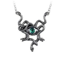 Alchemy P847 Gorgons Eye Necklace Gothic Pendant Crystal Crystal Serpent - £43.95 GBP