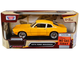 1974 Ford Maverick Yellow Forgotten Classics 1/24 Diecast Car Motormax - £29.54 GBP