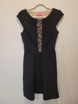 Betsey Johnson Women&#39;s Dress Size 8 Black Midi Lined Lace Knit - £14.87 GBP