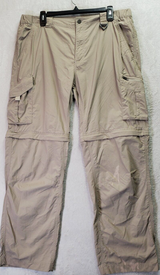 Primary image for PFG Columbia Zip Off Convertible Pants Men Size 36 Tan Nylon Fishing Gear Pocket