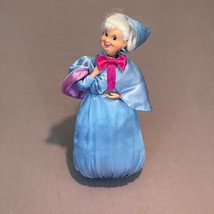 Disney Store Fairy Godmother Doll Plush Body Hard Faced Fairy Cinderella 11&quot; - £18.97 GBP