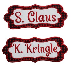 Christmas Stocking Custom Personalized Large Name Tag Iron On or Sew On Patch Re - £10.76 GBP