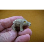Y-HIP-25) red tan HIPPO Hippopotamus gem Gemstone figurine SOAPSTONE lov... - $8.59