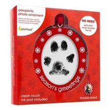 &quot;Seasons Grrreetings&quot; Pet Cat Dog Double Sided Photo &amp; Paw Ink Holiday Ornament - $19.39