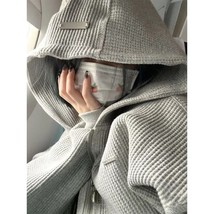 QWEEK Hooded Sweatshirts Kawaii Harajuku Zip Up Hoodies Korean Fashion Streetwea - £77.70 GBP