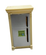 Fisher Price Loving Family Dollhouse Refrigerator Beige &amp; Silver Plastic - $9.60