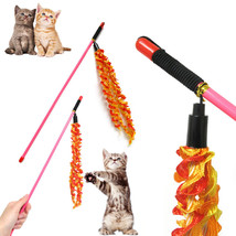 2Pc Cat Kitten Pet Wand Teaser Toy Catcher Stick Interactive Play Chase ... - £11.01 GBP