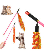2Pc Cat Kitten Pet Wand Teaser Toy Catcher Stick Interactive Play Chase ... - £11.00 GBP