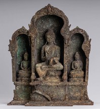 Antique Indonesian Style Bronze Javanese Teaching Buddha Statue - 32cm/13&quot; - £2,183.71 GBP