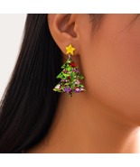 Acrylic Christmas Tree Dangle Drop Earrings For Women Festival Jewelry G... - $9.99