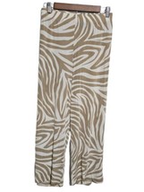 CHICO’S Travelers 3(16) Classic Zebra Palazzo Pants Packable Neutral  - £20.41 GBP