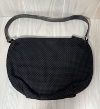 The Sak Handbag Bag Purse Black Woven Fabric Hobo Shoulder Bag - £10.44 GBP