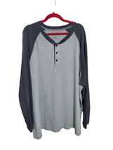 Foundry 2X Gray Long Sleeve Cotton Poly Henley Crewneck T-Shirt - £19.92 GBP