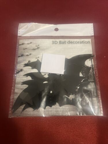 Halloween 3D Bat Wall Decals Party Scary Spooky Black Decorations Sticke... - $5.82