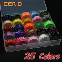 ICERIO 25 Colors 5m/reel Fly Tying Tinsel Chenille Material for Streamer Lures C - £54.66 GBP
