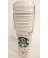 Starbucks Resuable 6-Pack To Go White Pink&amp; Green 2018 Holiday Polka Dot... - $34.24 CAD