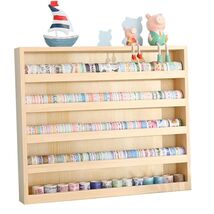 5-Layer Wood Washi Tape Box Organizer with Hanging Hook &amp; Masking Tape H... - $67.04
