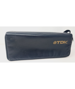 TDK 15 Cassette Tape Case Carry w Strap Holder Storage Soft Side Zip VTG... - £8.33 GBP