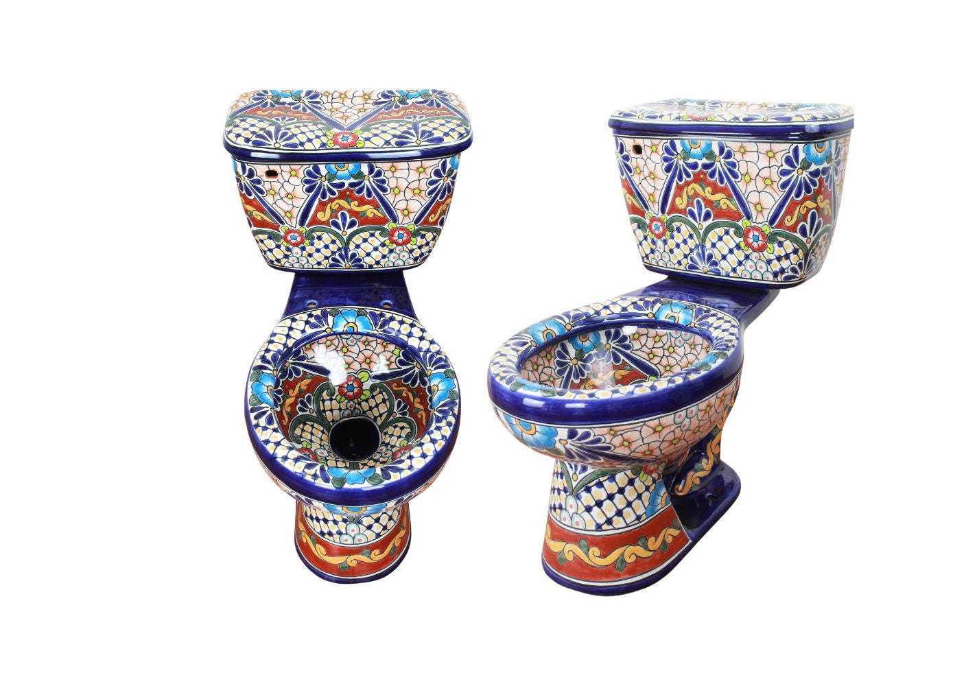 Mexican Talavera Ceramic Toilet Hand Painted  - Izamal - - $1,199.00