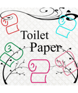 Color Toilet Paper1-Digital Clipart-Art Clip-Gift Cards-Banner-Gift Tag-... - $1.75