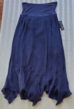 NWT Apt 9 Navy Blue Maxi Skirt Size Medium Elastic waist Rayon Polyester - £15.65 GBP