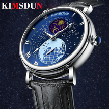  Watch for Men Automatic Mechanical Luxury Moon Phase Top Genuine Leather  - £50.04 GBP+