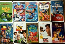 Disney Movies | Lot of 10 | VHS Tapes | Toy Story, Bug&#39;s Life, Mermaid + More! - £18.24 GBP