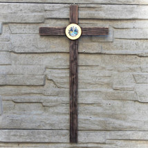 Modern Wooden Wall Cross with Crystal, Church supplies, Religious Catholic Chris - £165.22 GBP