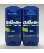 2 Pack - Gillette Clean Rush Antiperspirant Deodorant Solid Stick, Exp 0... - £22.06 GBP
