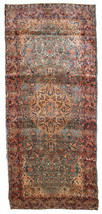 Handmade antique Persian Kerman rug 3.10&#39; x 9&#39; (120cm x 274cm) 1920s - $5,720.00