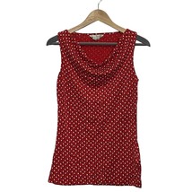 Boden Sleeveless Cowl Neck Tank Top Red Polka Dots Lyocell Blend - Size ... - £19.00 GBP