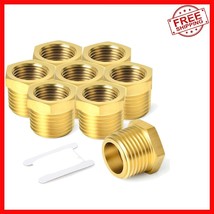 Durable 8PCS Brass NPT Pipe Reducers - 150 PSI - 3/4&quot; Male to 1/2&quot; Female - $623.90 MXN
