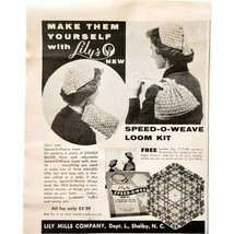 1957 Lily Mills Co Speed O Weave Loom Kit Advertisement Crafts Sewing Su... - $28.00 CAD
