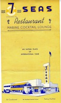 7 Seas Restaurant &amp; Marine Cocktail Lounge Menu SE 2nd Ave Miami Florida 1951 - £51.92 GBP