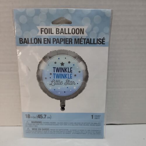 Twinkle Twinkle Little Star Blue Foil Balloon - $5.86