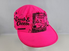 Vintage 1990 Chuck E Cheese Showbiz Neon Pink Hat Snap Back Adult Size RAD! - £46.54 GBP