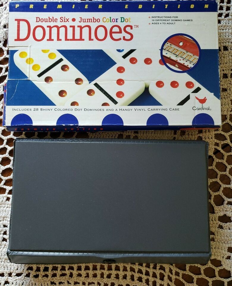 Primary image for Cardinal Vintage Dominoes ~ Double Six ~ 28  Pieces ~ Shiny Colored Dots ~ Case