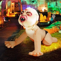 4 Ft Halloween Inflatable Zombie Baby Outdoor Decorations Blow Up Yard S... - £33.69 GBP