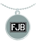 FJB Vintage Gray Flag Round Pendant Necklace Beautiful Fashion Jewelry - $22.98 CAD