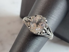 Womens Vintage Estate Sterling Silver CZ Kabana Ring 4.6g #E4625 - £31.58 GBP