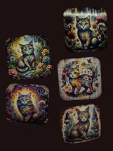 Rainbow Cat Art Magnet Set of 5– Glossy – Cat Lover  - $13.94 CAD