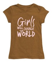 Urban Smalls Rust &#39;Girls Will Change the World&#39; Fitted Tee Size 16Y - £12.30 GBP