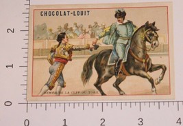 Victorian Trade Card Chocolate Louit Veritable French Man On Horse VTC 4 - £3.88 GBP