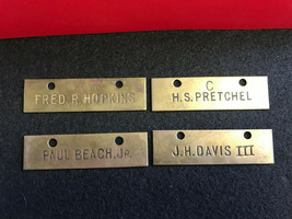 Vtg Brass Name Plates Pretchel Hopkins Davis Beach - £23.91 GBP