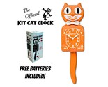 FESTIVAL ORANGE KIT CAT CLOCK 15.5&quot; Free Battery USA MADE Official Kit-C... - $69.99